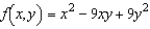 Set up a double integral that gives the area of the surface of the graph of f over the region R.    