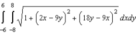 <strong>Set up a double integral that gives the area of the surface of the graph of f over the region R. </strong> A) B) C) D) E)