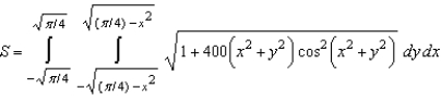 <strong>Set up a double integral that gives the area of the surface on the graph of over the region .</strong> A) B) C) D) E)