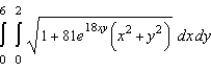 <strong>Set up a double integral that gives the area of the surface of the graph of f over the region R. </strong> A) B) C) D) E)