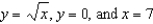Find the mass of the lamina bounded by the graphs of the equations   for the density   .