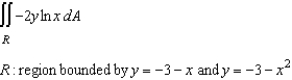 <strong>Set up an integral for both orders of integration, and use the more convenient order to evaluate the integral below over the region R.. </strong> A) B) C) D) E)