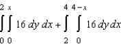 The area of a region R is given by the iterated integrals   . Switch the order of integration and show that both orders yield the same area. What is this area?