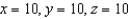 <strong>Find three positive numbers x, y, and z whose sum is 30 and the sum of the squares is a minimum.</strong> A) B) C) D) E)