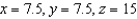 <strong>Find three positive numbers x, y, and z whose sum is 30 and the sum of the squares is a minimum.</strong> A) B) C) D) E)