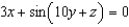 Differentiate implicitly to find   , given   .