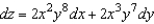 <strong>Find the total differential of the function .</strong> A) B) C) D) E)