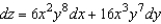 <strong>Find the total differential of the function .</strong> A) B) C) D) E)