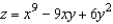 Find the second partial derivative for the function with respect to x.