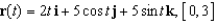 Find the length of the space curve given below.  