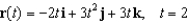 Find the unit tangent vector T(t) and then use it to find a set of parametric equations for the line tangent to the space curve given below at the given point.