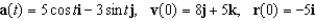 Use the given acceleration function and initial conditions to find the position at time t = 3.