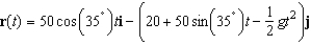 <strong>Find the vector-valued function for the path of a projectile launched at a height of 20 feet above the ground with an initial velocity of 50 feet per second at an angle of 35 degrees above the horizontal. Use a graphing utility to graph the path of the projectile and confirm your selection. Let i be the unit vector in the horizontal direction and j the unit vector in the vertical direction.</strong> A) B) C) D) E)