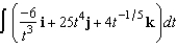 Find the indefinite integral below.   Do not include an arbitrary constant vector.