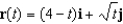 Sketch the curve represented by the vector-valued function and give the orientation of the curve.