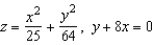 Find a vector-valued function, using the given parameter, to represent the intersection of the surfaces given below. Surfaces Parameter    