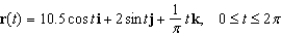 <strong>Suppose the outer edge of a playground slide is in the shape of a helix of radius 10.5 meters. The slide has a height of 2 meters and makes one complete revolution from top to bottom. Find a vector-valued function for the helix.</strong> A) B) C) D) E)