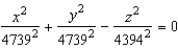 <strong>Some planet is an oblate ellipsoid rather than a sphere because of the forces caused by its rotation. The equatorial radius of this planet is 4739 miles and the polar radius is 4394 miles. Find the equation of the ellipsoid. (Assume that the center of a planet is at the origin and that the trace formed by the plane corresponds to the equator.)</strong> A) B) C) D) E)