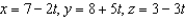 <strong>Find a set of parametric equations of the line through the points and .</strong> A) B) C) D) E)