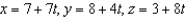 <strong>Find a set of parametric equations of the line through the points and .</strong> A) B) C) D) E)