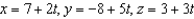 <strong>Find a set of parametric equations of the line through the points and .</strong> A) B) C) D) E)