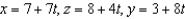 <strong>Find a set of parametric equations of the line through the points and .</strong> A) B) C) D) E)