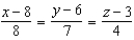 <strong>Find a set of symmetric equations of the line through the points and .</strong> A) B) C) D) E)