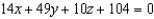 <strong>Find an equation of a plane passing through the following three points. </strong> A) B) C) D) E)