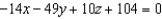<strong>Find an equation of a plane passing through the following three points. </strong> A) B) C) D) E)