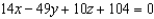 <strong>Find an equation of a plane passing through the following three points. </strong> A) B) C) D) E)
