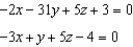 Determine whether the following planes are parallel, orthogonal, or neither. If they are neither parallel nor orthogonal, find the angle of intersection.  