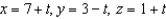 Two insects are crawling along different lines in three-space. At time t (in minutes), the first insect is at the point   where   . Also, at time t, the second insect is at the point   where   . Assume distances are given in inches. Find the distance between the two insects at time   . Round your answer to two decimal places.