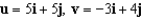 Find the angle between the vectors for u and v.  