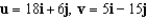 Determine whether u and v are orthogonal, parallel or neither.  
