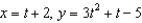 <strong>Find a set of parametric equations for the rectangular equation that satisfies the condition at the point .</strong> A) B) C) D) E)