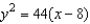 <strong>Find an equation of the parabola with vertex and directrix .</strong> A) B) C) D) E)