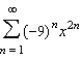 Identify the interval of convergence of a power series   .