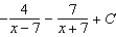 <strong>Use partial fractions to find the integral .</strong> A) B) C) D) E)