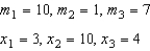 Find the center of mass of the point masses lying on the x-axis.  