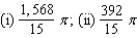 <strong>Use the disk or shell method to find the volume of the solid generated by revolving the region in the first quadrant bounded by the graph of the equation about the given line. (i) the x-axis; (ii) the y-axis</strong> A) B) C) D) E)
