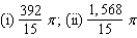 <strong>Use the disk or shell method to find the volume of the solid generated by revolving the region in the first quadrant bounded by the graph of the equation about the given line. (i) the x-axis; (ii) the y-axis</strong> A) B) C) D) E)