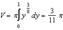 <strong>Set up and evaluate the integral that gives the volume of the solid formed by revolving the region bounded by , and about the -axis.</strong> A) B) C) D) E)