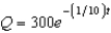 <strong>A 300-gallon tank is full of a solution containing 35 pounds of concentrate. Starting at time distilled water is added to the tank at a rate of 30 gallons per minute, and the well-stirred solution is withdrawn at the same rate. Find the amount of concentrate Q in the solution as a function of t.</strong> A) B) C) D) E)