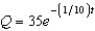 <strong>A 300-gallon tank is full of a solution containing 35 pounds of concentrate. Starting at time distilled water is added to the tank at a rate of 30 gallons per minute, and the well-stirred solution is withdrawn at the same rate. Find the amount of concentrate Q in the solution as a function of t.</strong> A) B) C) D) E)