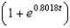 <strong>Suppose an eight-pound object is dropped from a height of 5000 feet, where the air resistance is proportional to the velocity. Write the velocity as a function of time if its velocity after 7 seconds is approximately -75 feet per second. Use a graphing utility or a computer algebra system. Round numerical answers in your answer to four places.</strong> A) B) C) 0.8018 D) E)