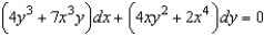 Use as a integrating factor to find the general solution of the differential equation .