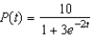 The logistic function   models the growth of a population. Determine when the population reaches one-half of the maximum carrying capacity. Round your answer to three decimal places.