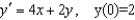Use Euler's Method to make a table of values for the approximate solution of the following differential equation with specified initial value. Use 5 steps of size 0.15.  