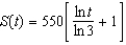 <strong>The rate of change in sales S is inversely proportional to time measured in weeks. Find S as a function of t if sales after 2 and 4 weeks are 200 units and 350 units respectively.</strong> A) B) C) D) E)