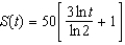 <strong>The rate of change in sales S is inversely proportional to time measured in weeks. Find S as a function of t if sales after 2 and 4 weeks are 200 units and 350 units respectively.</strong> A) B) C) D) E)